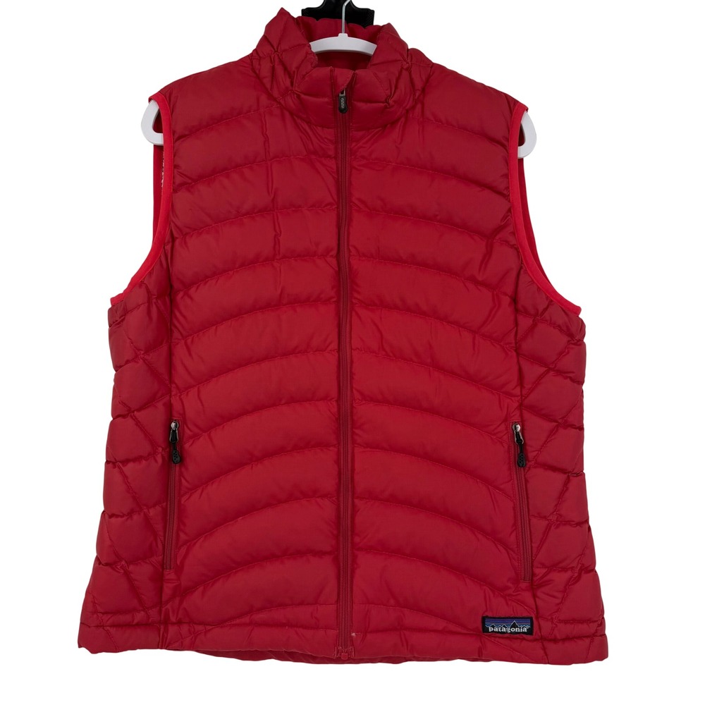 Patagonia Red Down Sweater Vest Womens Large 84626 Full Zip Puffer Gorpcore